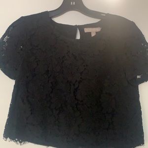 Black Lace Crop Top
